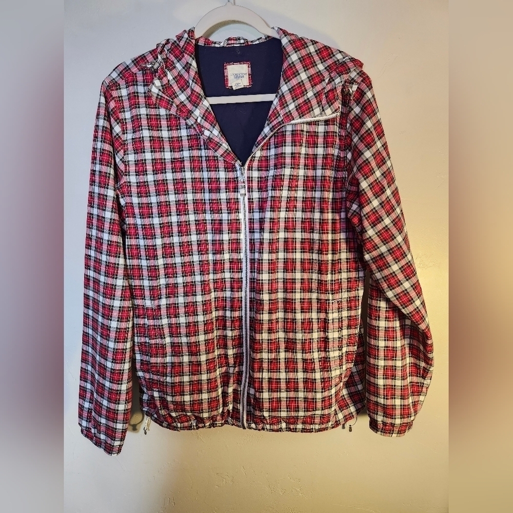 Land's End canvas 1963 men's plaid hooded sz‎ M